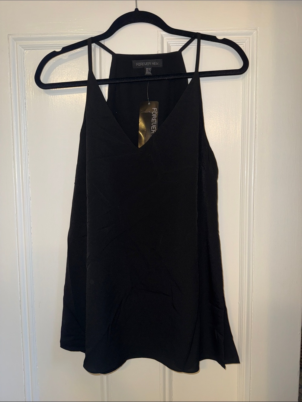 Forever New Australian brand Black VNeck Spaghetti Strap Cami new with tags us 6